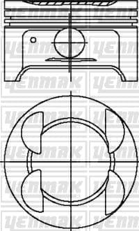 Piston+segman Q79.5MM (050) -Ford-focus C-max 1.6 — Teknik çizim