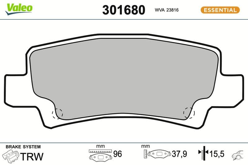 Arka Fren Balatasi Toyota Corolla 1.4/1.6/1.8/1.4D/2.0D 01>07 — Foto