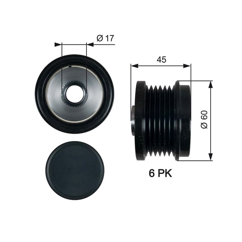 Alternatör Kasnağı (43.5mm) Cmax-fiesta Vi-focus — Resim