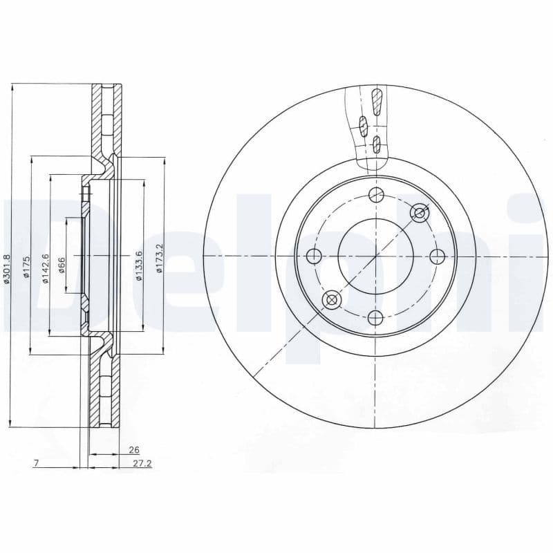 Fren Diski 302mm 308 2.0 Hdi 08- Ön Havali — Resim