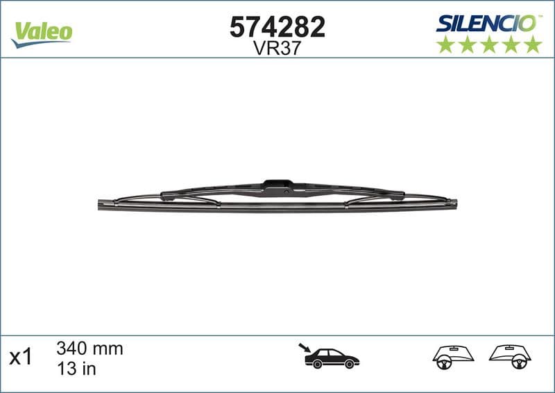 SILECEK SUPURGESI ARKA (x1) 340mm AUDI A3 A4 ALTEA IBIZA IV V (03>) — Foto