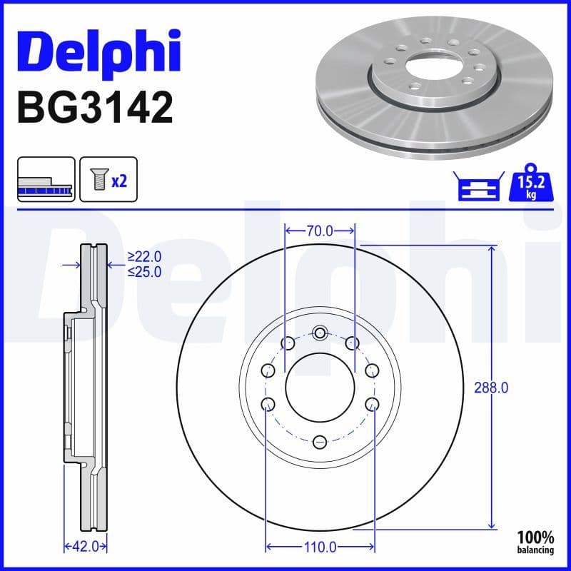 Fren Diski On (7D 288MM) Vectra B 95 — Resim