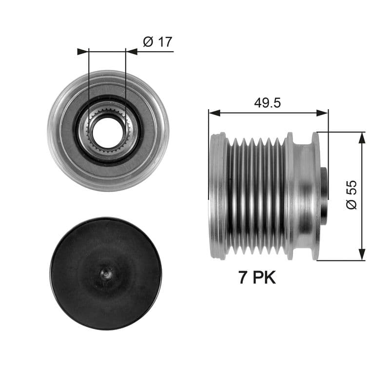 Alternator Kasnagi (Rulmanli) Mercedes Sprinter C Serisi — Resim