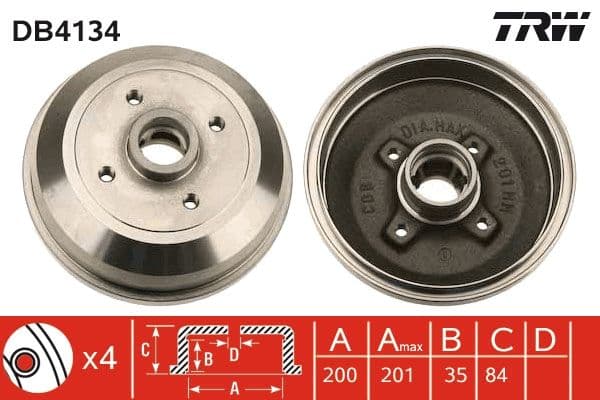Arka Fren Kampanasi Corsa A (83-92)-CORSA B-Tigra A (93-02) (Abs'li) — Resim