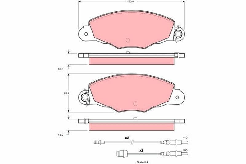 Ön Fren Balatasi Citroen XANTİA 2.0-3.0-1.9D-2.0D-2.1D 05-93-04-03 Citroen XM 3.0-2.5D 08-94 — Resim