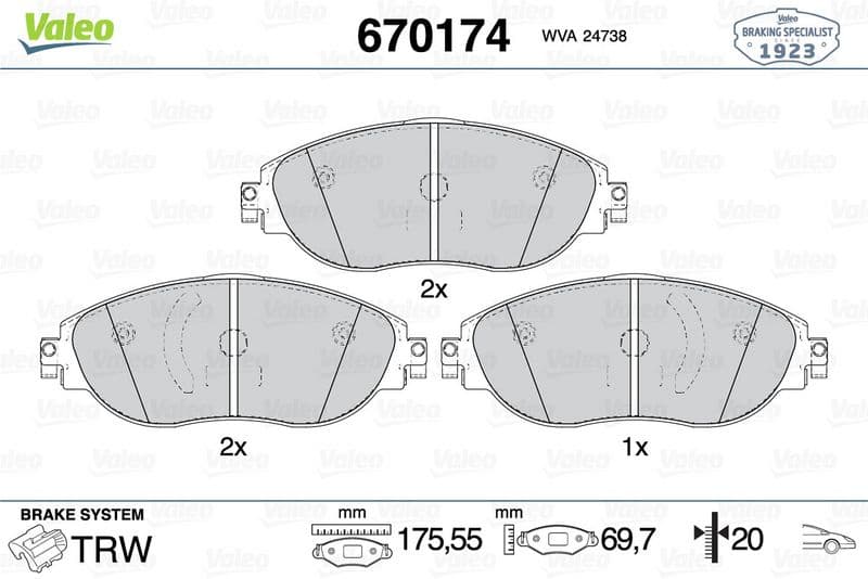 Ön Disk Fren Balatasi Audi Q3 Quattro 2.0/2.0D 07/18>ARTEON 17> Passat 1.4/1.8/2.0D/2.0 08/14 — Foto