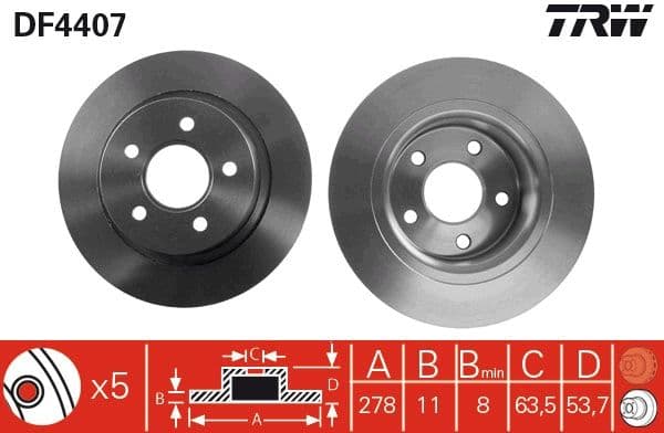 Arka Fren Diski Aynasi Connect 1.8TDCI 02>13 [Abs'li] [Tekli Kutu] [DF4407] — Resim