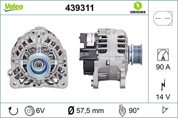 Alternator 14V 90A A3 A4 Cordoba Ibiza Bora Caddy II II Golf IV1,4 / 1,6 / 1,8 / 2,0 — Foto