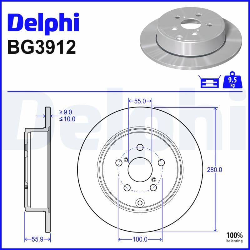 ARKA FREN DİSKİ (DOLU TİP) TOYOTA AVENSIS 1.6L 3ZZ-FE ZZT250 03-08 / 2.0L 1AZ-FE 1AZFSE AZT250 03-08 / 2.0L 1AD-FTV ADT250 06-08 / 2.0L 1CD-FTV CDT250 03-08 (280 çap X 5 bijon) - Takım disk fiyatıdır — Resim