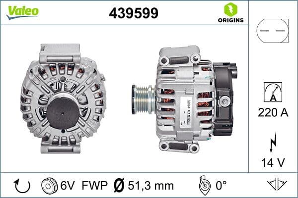 Alternator (14V 220A) Mercedes Sprinter 906 06>16 — Foto