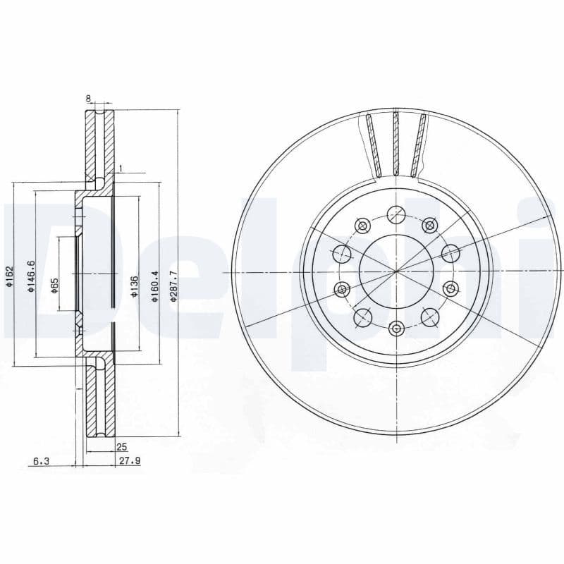 Ön Fren Aynasi Audi A3-A1 VW — Resim