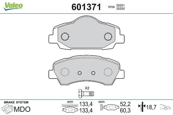 ÖN FREN BALATASI PEUGEOT P301 12> P308 13> CITROEN C-ELYSEE 12> C4 14> (266mm) — Foto