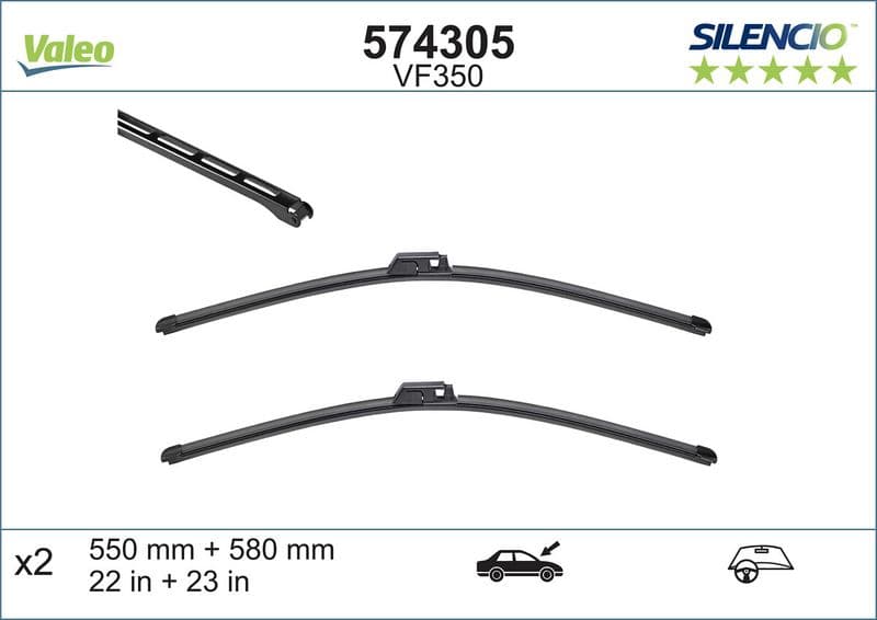Swf Silecek Seti X2 580-550MM Audi A4 Cabrio 02- #### — Foto