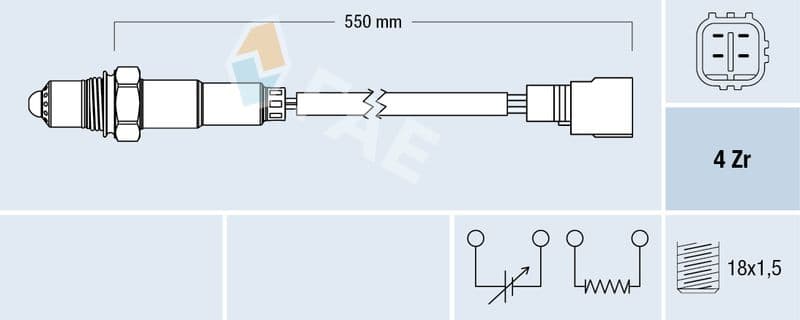 OKSİJEN SENSÖRÜ TOYOTA COROLLA 1,4L 4ZZ-FE ZZE111 VVTi 00-01 (ÖN) — Resim