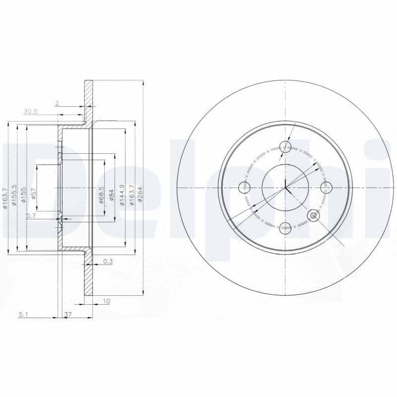 Fren Diski Arka (4D 264MM) Astra F-G-H Meriva 03 — Resim