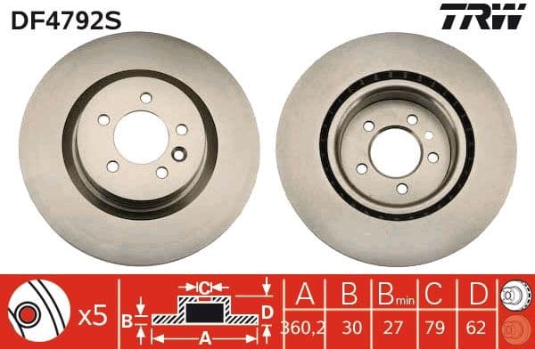 Fren Diski On Land Rover Discovery L319 L462 Range Rover L405 L320 L494 — Takım (2 Adet) — Resim