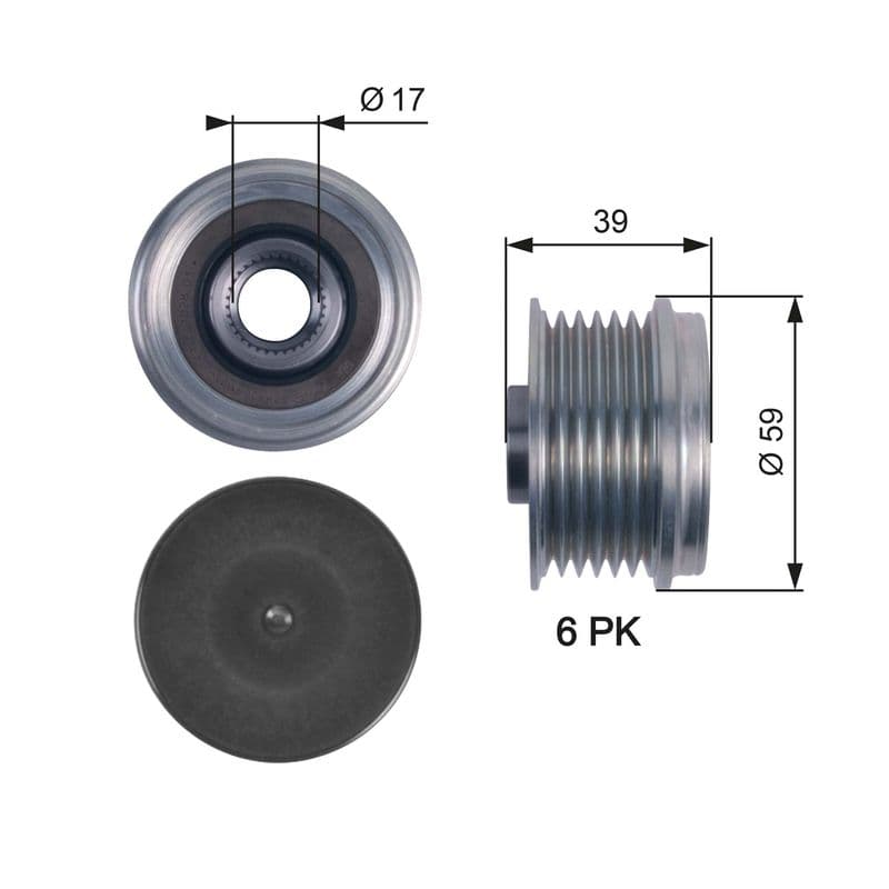 Şarj Dinamo (Alternatör) Kasnaği Astra H-Corsa C-D-Comboc-D-Meriva-Tigra-Doblo-Fiorino-Punto-Palio- 1.0-1.2-1.4-1.3 CDTI — Resim