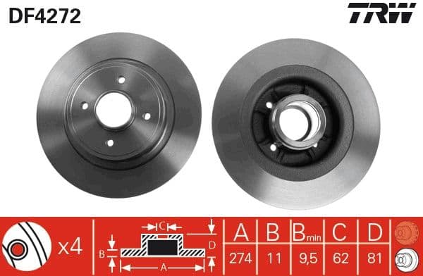 Arka Fren Disk Aynasi(diski) Renault Megane I Scenic II 1.4 / 1.6 / 1.8 / 1.9 / 2.0 — Takım (2 Adet) — Resim
