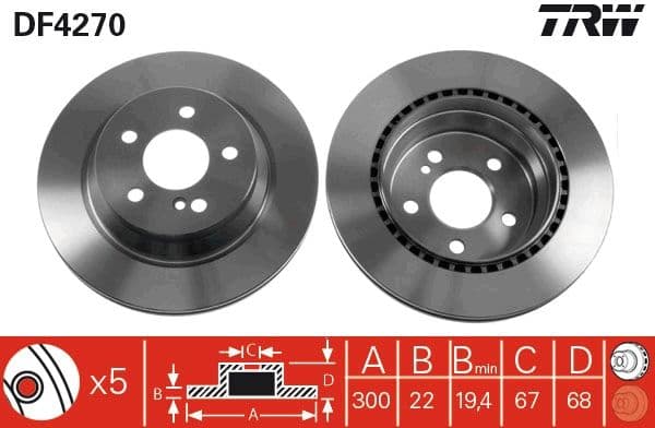 Fren Diski Arka Mercedes W211 W212 S212 C218 C219 X204 — Takım (2 Adet) — Resim