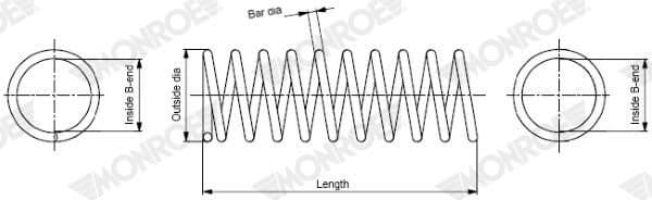 Helezon Yay Arka Ford Focus II 04-12 — Takım (2 Adet) — Teknik çizim