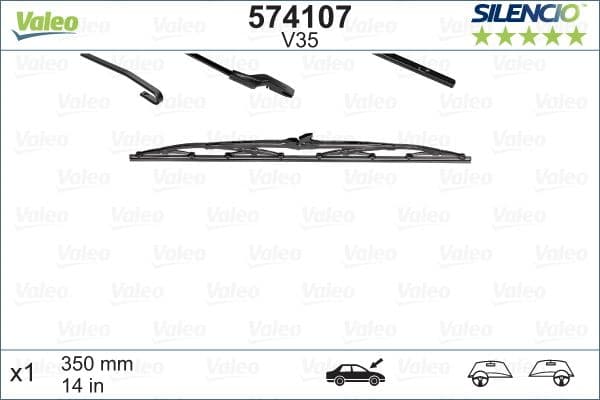 SILECEK ARKA (X1) 350mm KANGOO LAGUNA III MEGANE III X3 C4 FOCUS P206 P406 (SWF) — Foto