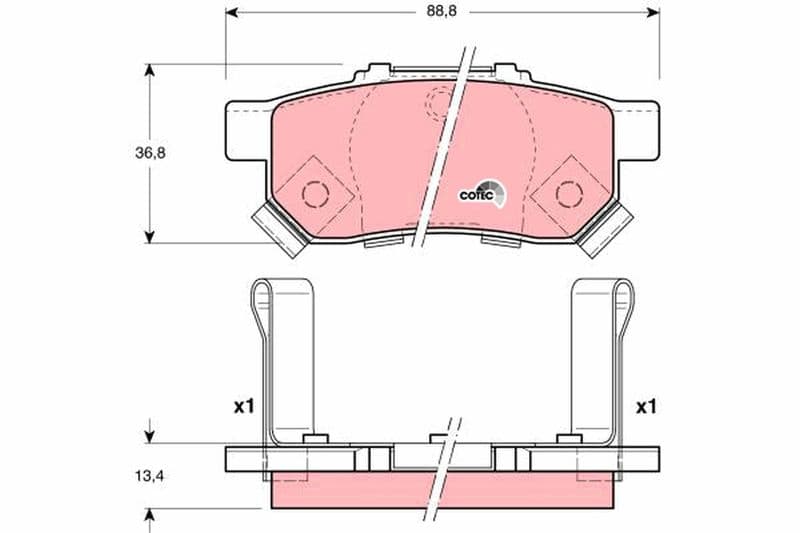 ARKA BALATA CIVIC V 1.6 ie VTEC-1.6 VTI (95-01) JAZZ II 1.2 802-08=> 1.4 02=> ABS'Lİ — Resim