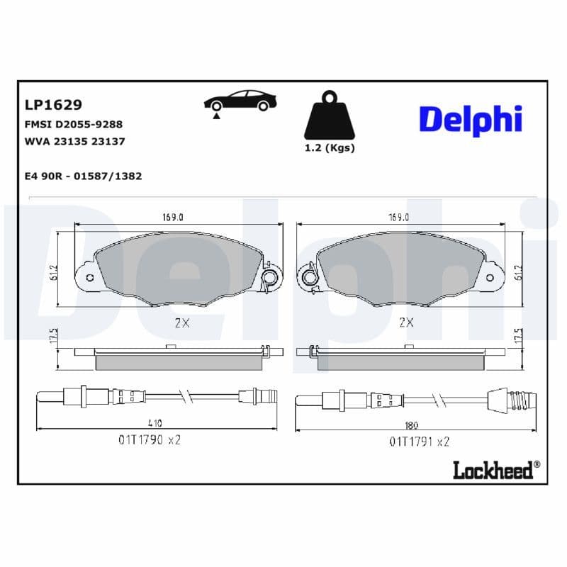 Ön Fren Balatasi Citroen XANTİA 2.0-3.0-1.9D-2.0D-2.1D 05-93-04-03 Citroen XM 3.0-2.5D 08-94 — Resim