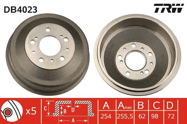 Arka Fren Kampanasi Ducato BOXER Ducato 14Q (15 Jant) CAP:254MM KALINLIK:24MM (94 03) — Resim