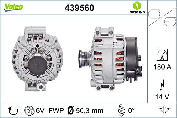 Alternator (14V 180A) BMW E60 E61 E87 E90 E91 E92 E63 E64 E65 E66 G32 — Foto