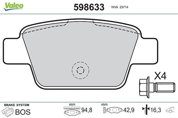Arka Fren Balatasi Fiat Linea (07>)/BRAVO II (07>)/STILO (01>)/LANCIA Delta III (08>14)/ALFA Romeo Mito (08>) — Foto