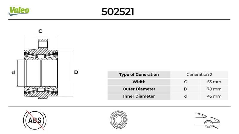ÖN TEKER BİLYASI (PORYALI) TRANSIT V184 00>06 ABS LI (45x115x53) (BTF1125B) KIT CIVATALI — Foto