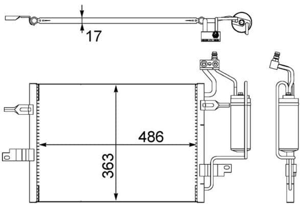 Klima Radyatoru Opel Meriva A 8FC351302-481 — Teknik çizim