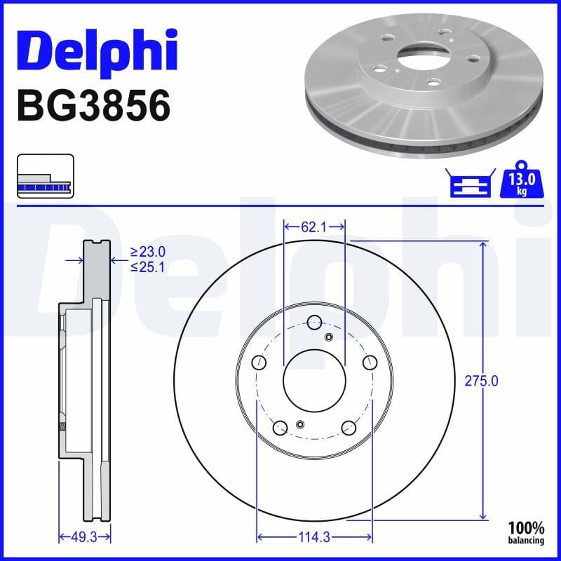 On Fren Disk (Aynasi) Havali Toyota Rav 4 00-05 (275X5) — Takım (2 Adet) — Resim
