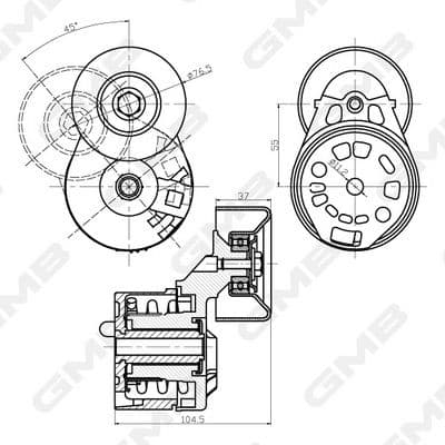 Alternatör Gergi Rulmani (Kutuklu) Transit V184 2.4 DI-2.4 TDI-2.4 Tde (00-06) (76X37X17) — Resim