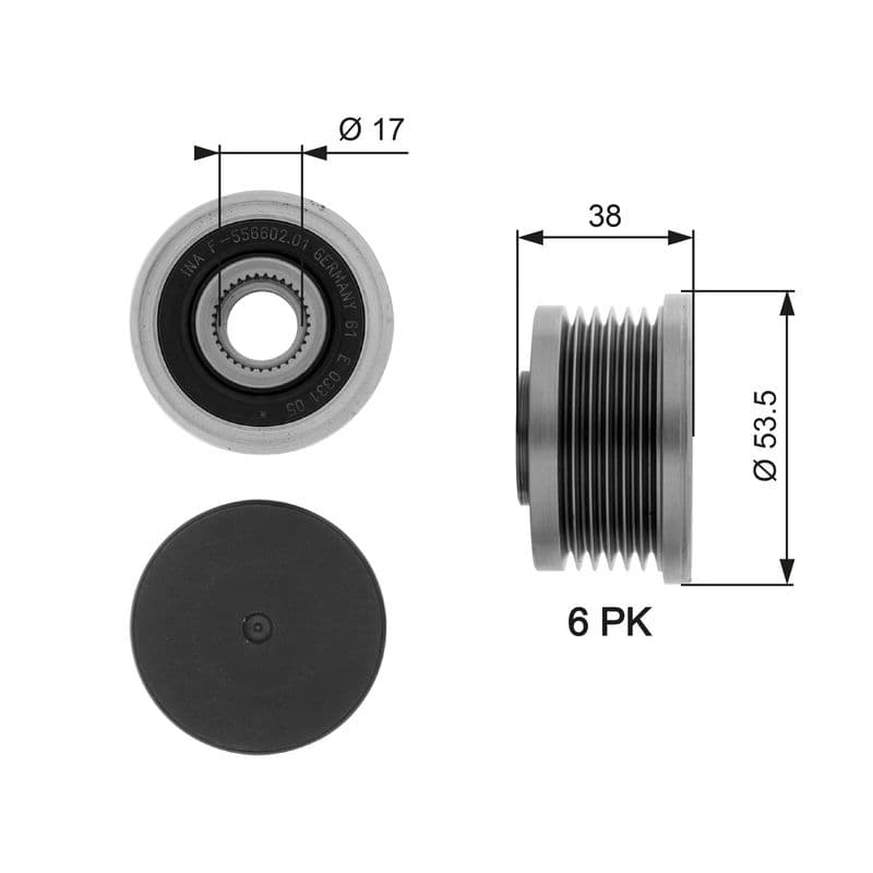 Alternator Kasnagi (Rulmanli) Logan II (01 ) Megane II III (08 ) Trafic II (06 ) Master II (06 ) 1.9 — Resim