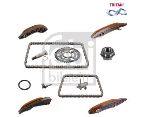 EKSANTRIK ZINCIR SETI ALT UST BMW B47 N47 D20 C F-39-F40 2xZincir+4xKızak+gerici+ Yağma Püskürtme Memesi Takım — Foto