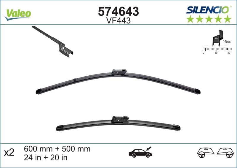 Silecek Supurgesi (600 / 500 MM) Aerotwin BMW X5 Audi A5 S5 (A 296 S) — Foto