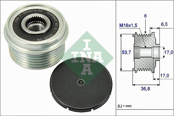 Alternatör Kasnaği Mondeo 1,8-2,0 Benz (Genişlik: 36 Diş Yari Çap: 53) — Resim