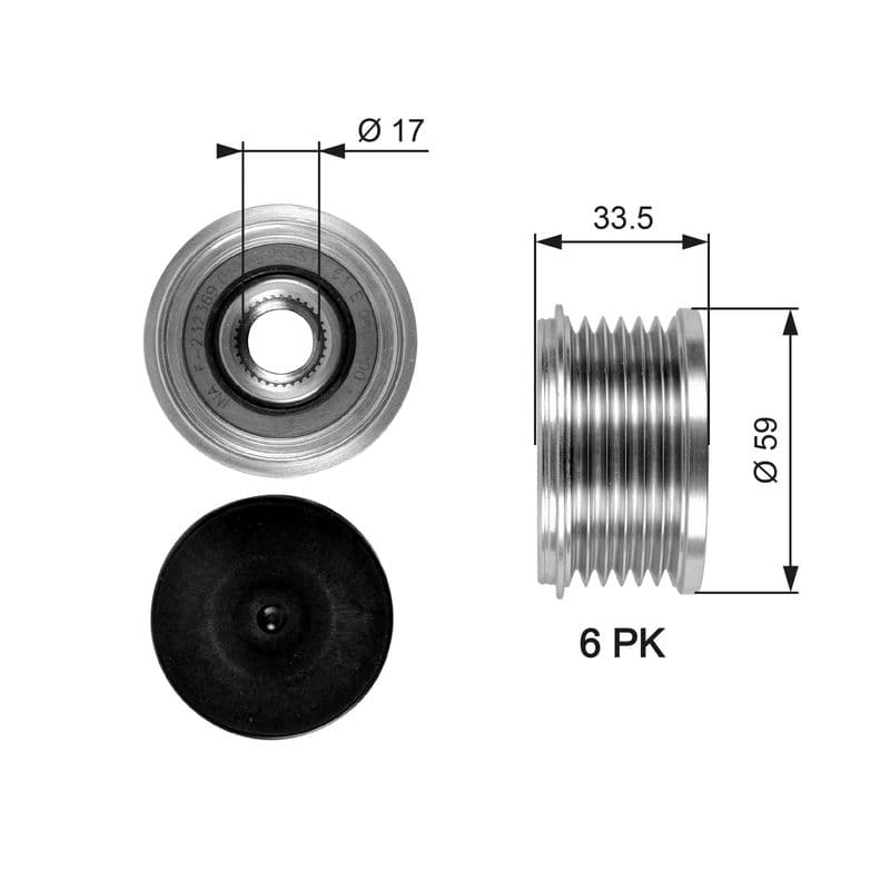 Alternatör Kasnaği (Rulmanli) DUCATO-SUCUDO-BOXER-JUMPER-PARTNER-BERLINGO 2.0 HDI 02=> Mondeo 07 — Resim