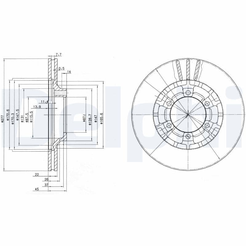 On Fren Disk Aynasi Havali Mitsubishi L200 86-96 L300 87-97 Pajero II 90-00 Galloper 2.5 3.0 V6 98-03 (277X6) — Resim