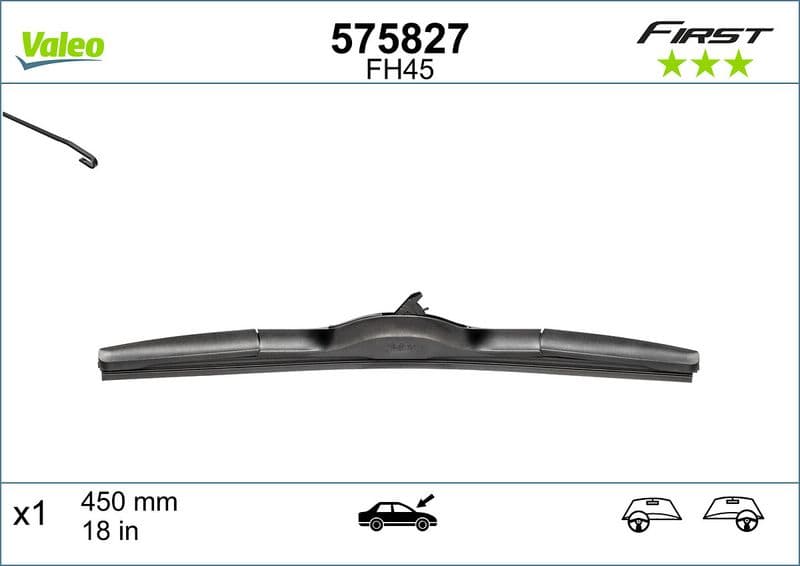 ÖN SİLECEK SÜPÜRGESİ SOL (FİST HİBRİT VFH45 (X1) (450mm) OPEL INSIGNIA A 08>17 — Foto