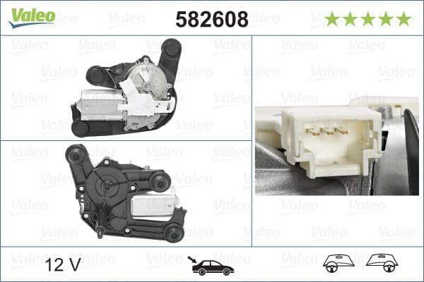 Silecek Motoru (Arka) Citroen C4, C4 Entreprise (09 / 10>), DS4 (04 / 11>), DS5, DS5 Hibrit (10 / 11); Peu — Foto