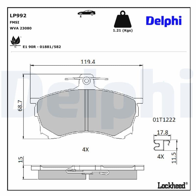 Ön Fren Balata Mitsubishi Carisma 1.6L 4G92 DA1A 95 — Resim