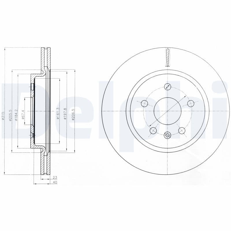 Fren Diski Arka (5D 315MM) Insignia 08 — Resim