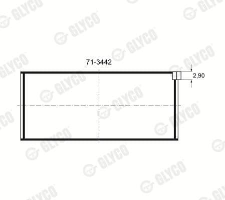 Kol YATAK(8)0.25MM (VW Caddy 83-03 Golf 81-06 LT 75-03 Polo 95-10)1Y-AYQ — Teknik çizim