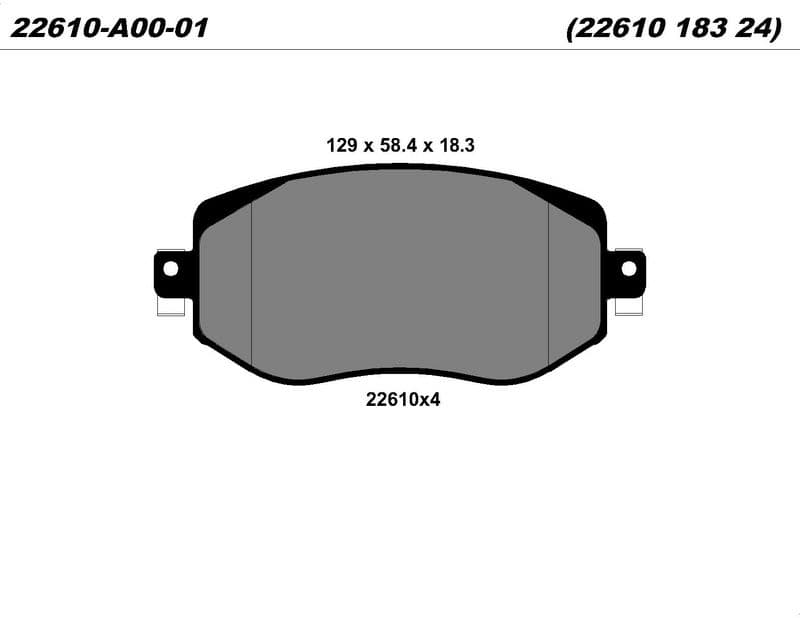 Ön Fren Balatasi Renault Megane IV 15> (Tüm Motor Tipleri) G:129MM Y:58,4 MM K:18MM — Resim