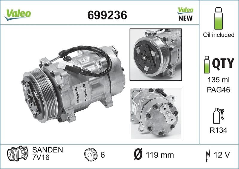 Klima Kompresoru P206 1,4HDI P406 XANTIA P306 XSARA P806 Evasioan BOXER II Jumper II 2,0HDI 2,0 16V — Foto