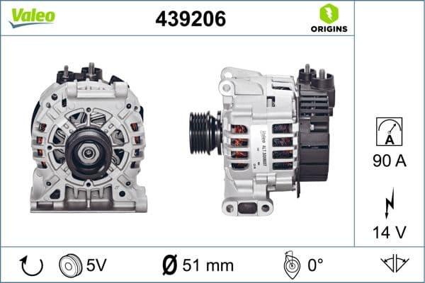 Alternator (12V 90A) A-Class W168 97>04 Vaneo 414 02>05 — Foto