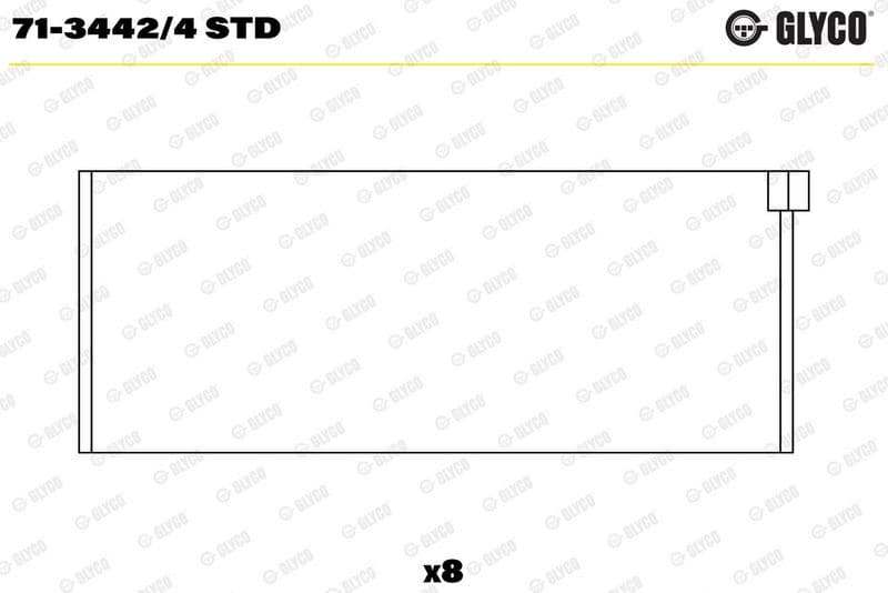Kol YATAK(8)-STD(VW Caddy 83-03 Golf 81-06 LT 75-03 Polo 95-10)1Y-AYQ — Teknik çizim