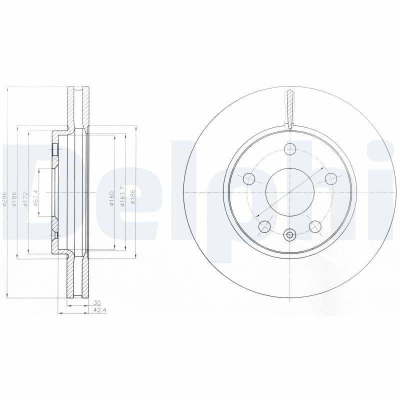 ÖN FREN AYNASI INSIGNIA A 08> SAAB 9-5 (YS3G) 10> (16 JANT) (296x30x5DLxHAVALI) (13501307-569063) — Takım (2 Adet) — Resim